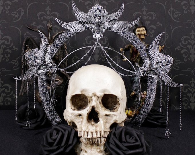 CUSTOM ORDER halo headpiece "Raven Claw" - gothic, cosplay , fantasy