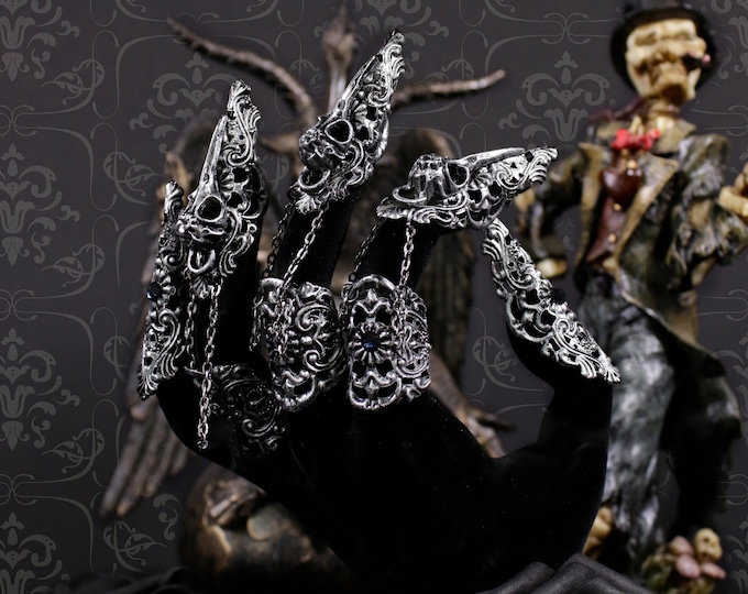 CUSTOM ORDER metal finger glove claws "Raven Claw" - cosplay, gothic, fantasy