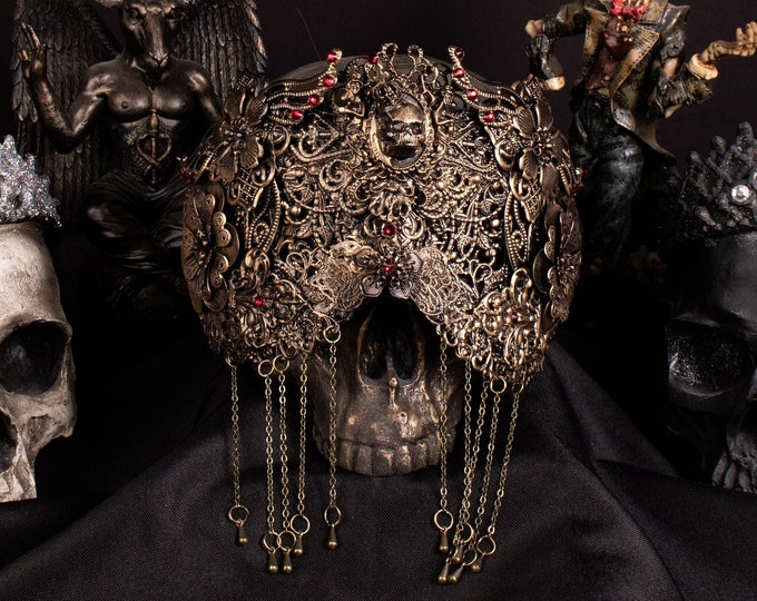 CUSTOM ORDER blind mask "Crescent Moon II" - cosplay, gothic, fantasy