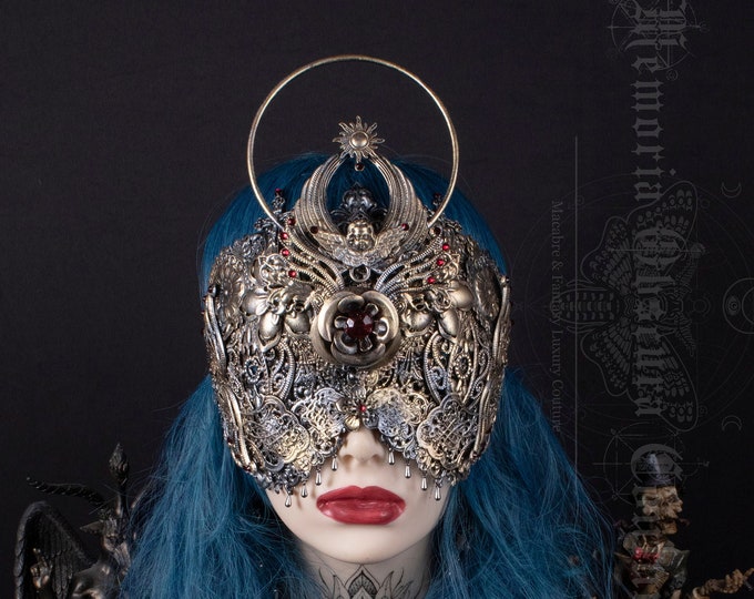 CUSTOM ORDER halo blind mask "Angel Dust" - gothic, cosplay, fantasy