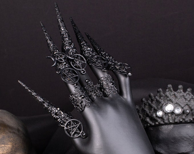 CUSTOM ORDER metal finger glove claws "Nocturne" - gothic, cosplay, fantasy