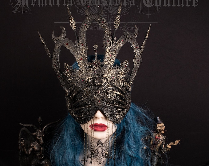 CUSTOM ORDER cathedral blind mask “Horror” - cosplay, gothic, fantasy
