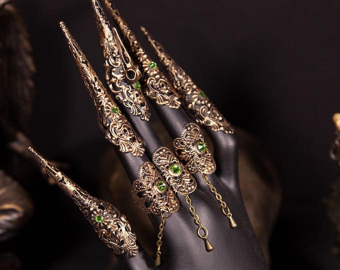CUSTOM ORDER metal finger claws "RavenRomance" - gothic, cosplay, fantasy