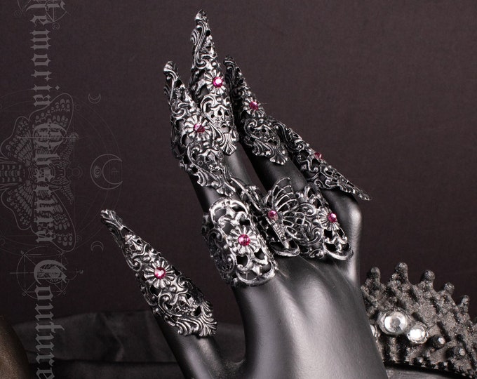 CUSTOM ORDER metal finger claws "Butterfly" - gothic, cosplay, fantasy