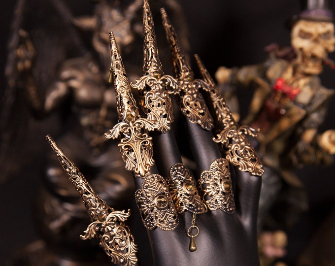 CUSTOM ORDER metal finger claws "Angel Love" - gothic, cosplay, fantasy