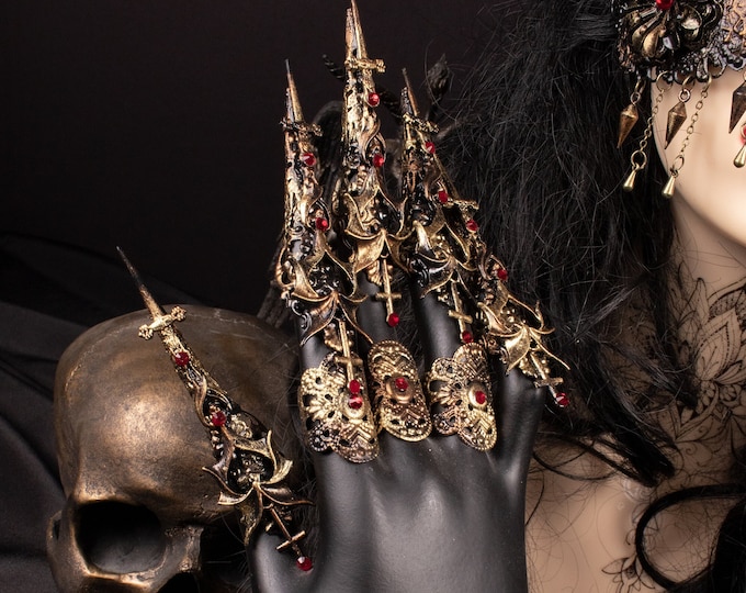 CUSTOM ORDER metal finger claws "Twilight" - gothic, cosplay, fantasy, vampire, bat