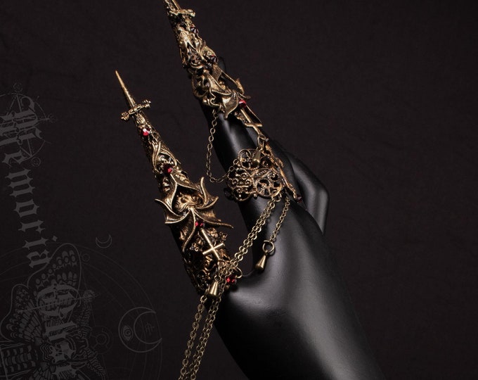 FASTER SHIPPING 2 finger metal finger glove claws "Twilight" - gothic, cosplay, vampire, fantasy