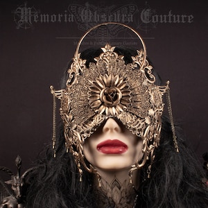CUSTOM ORDER faceframe halo blind mask &quot;Veritates&quot; - gothic, cosplay, fantasy