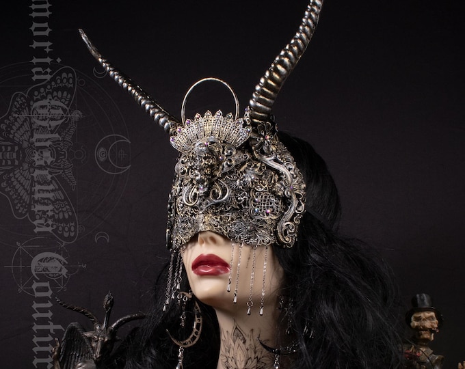FASTER SHIPPING antler blind mask "Penelope" - gothic, cosplay, fantasy