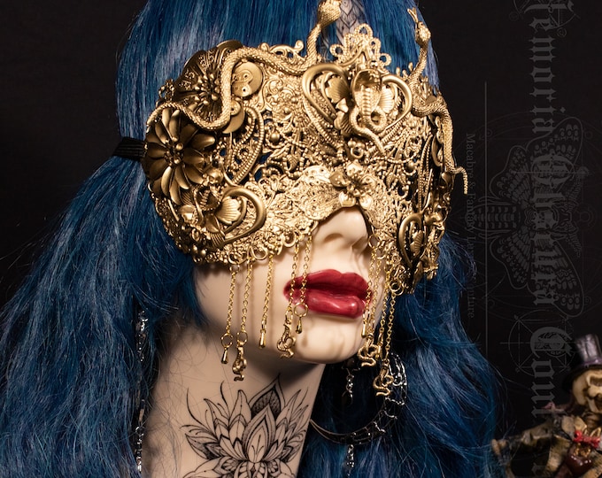 CUSTOM ORDER - fantasy cosplay Medusa snake blind mask "Medusa Queen" - gothic, cosplay, fantasy