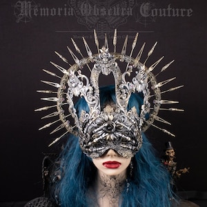 CUSTOM ORDER Set &quot;Lightning sun&quot; - sunburst halo & cathedral blind mask - gothic, cosplay, fantasy