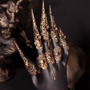 CUSTOM ORDER metal finger claws &quot;RavenCross&quot; - gothic, cosplay, fantasy