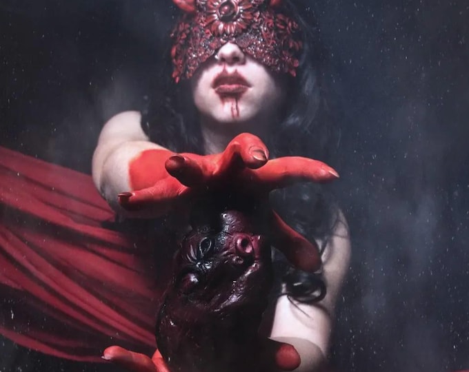 CUSTOM ORDER blind mask "Demonicum" - gothic, cosplay, horror, fantasy