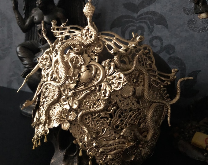 CUSTOM ORDER Medusa snake blind mask "Medusa 2.0" - fantasy, pagan, shaman, gorgon, cosplay