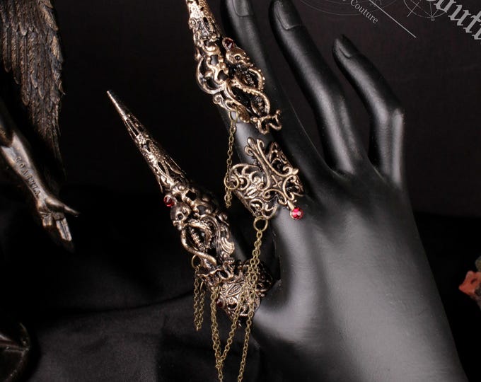 FAST SHIPPING 2 finger metal claws "Medusa's Cross" - cosplay, fantasy, medusa, snake