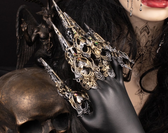 CUSTOM ORDER metal finger glove claws "Dawn" - gothic, cosplay, fantasy, vampire