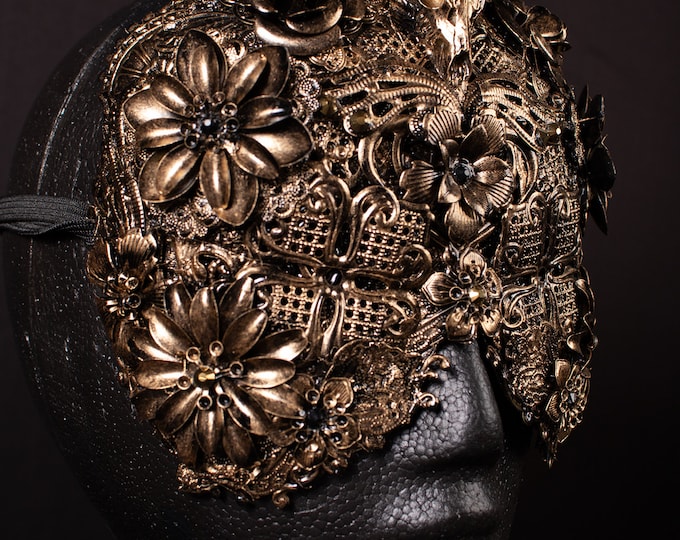 CUSTOM ORDER blind mask "Cernunnos" - gothic, cosplay, pagan, viking, shieldmaid