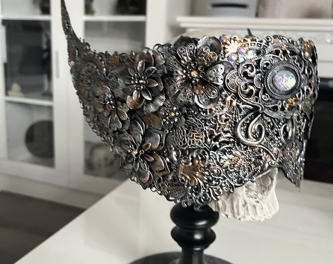 CUSTOM ORDER bat blind mask "Crystall Bat" - gothic, cosplay, seer, fantasy