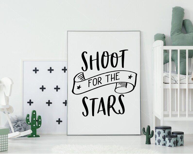 Download Shoot for the Stars SVG Stars svg Inspirational quote Cut | Etsy