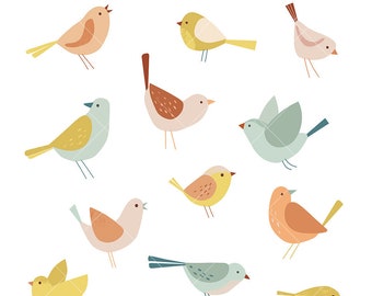 Little birds clip art images, cute bird illustrations, birds clip art commercial use clipart – instant download