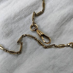 Solid 14K Yellow Gold Art Deco Watch Chain