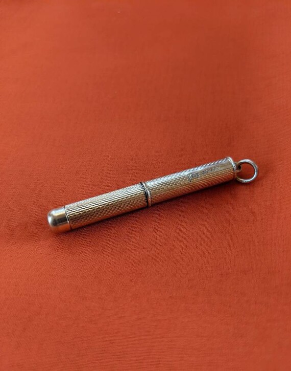 Vintage 9K Solid Yellow Gold Retractable Toothpick Pendant/Watch Fob