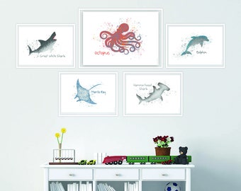 Ocean Animal Nursery Art Prints | Under the Sea Decor