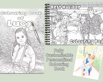 Custom Colouring book / personalised photo gift for family, Holiday