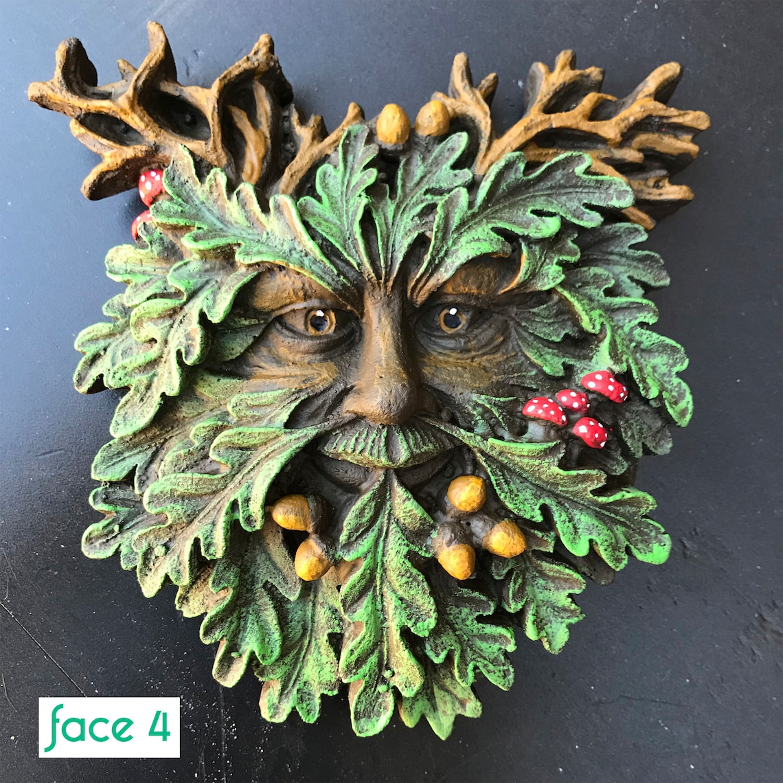 Green Man Outdoor wall plaque Leafy face wall hanging Etsy