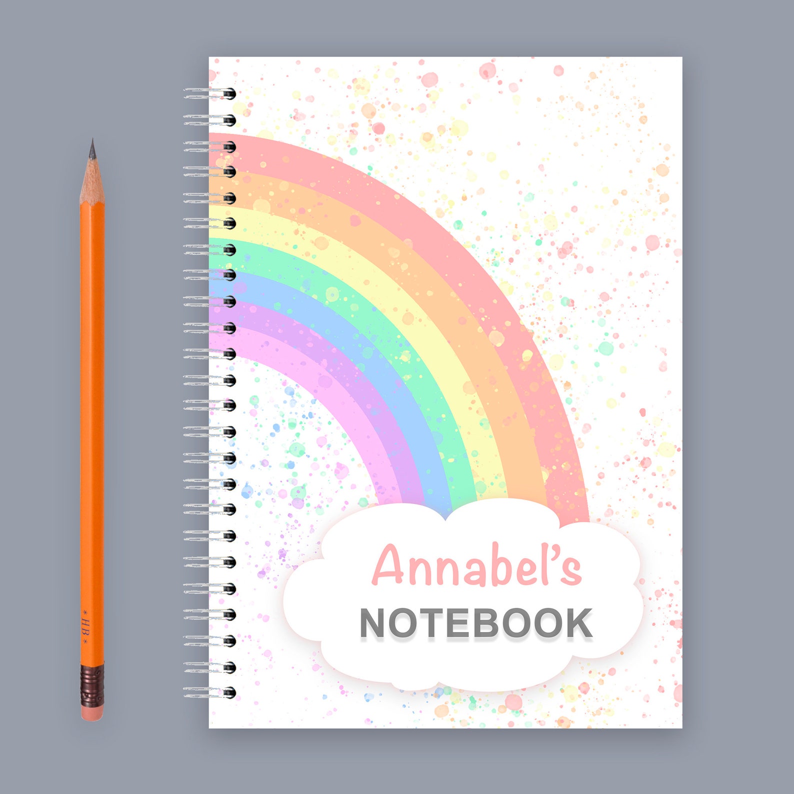 Rainbow Notebook Personalised Notebook Girls Notebook Etsy UK