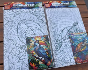 Paint your own Canvas and Acrylic 17 piece set