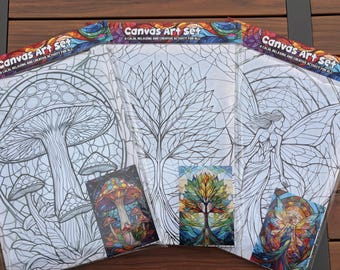 Canvas Painting Art Kit 40x30cm Acrylic Paint Set DIY Gift 4 Designs