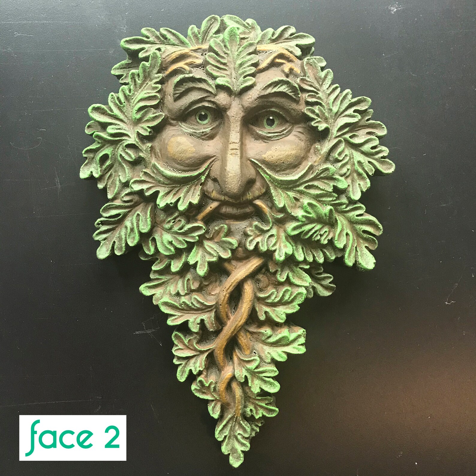 Green Man Outdoor wall plaque Leafy face wall hanging Etsy
