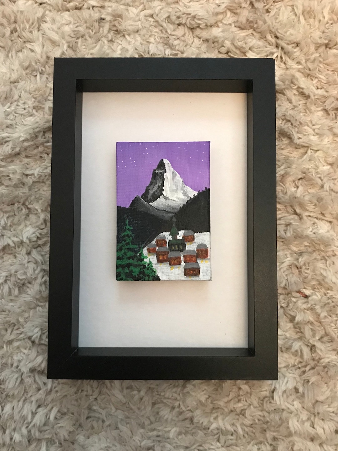 オリジナルの額入りマッターホルンの絵画 - Etsy 日本