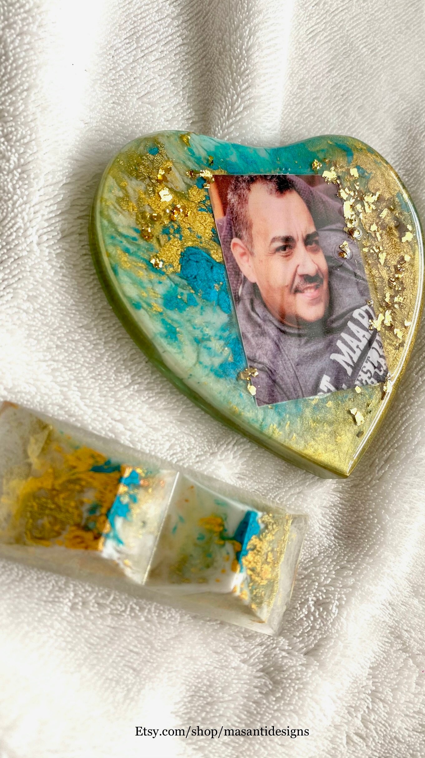 Heart shaped photo frame / resin photo frame /valentines gift Etsy