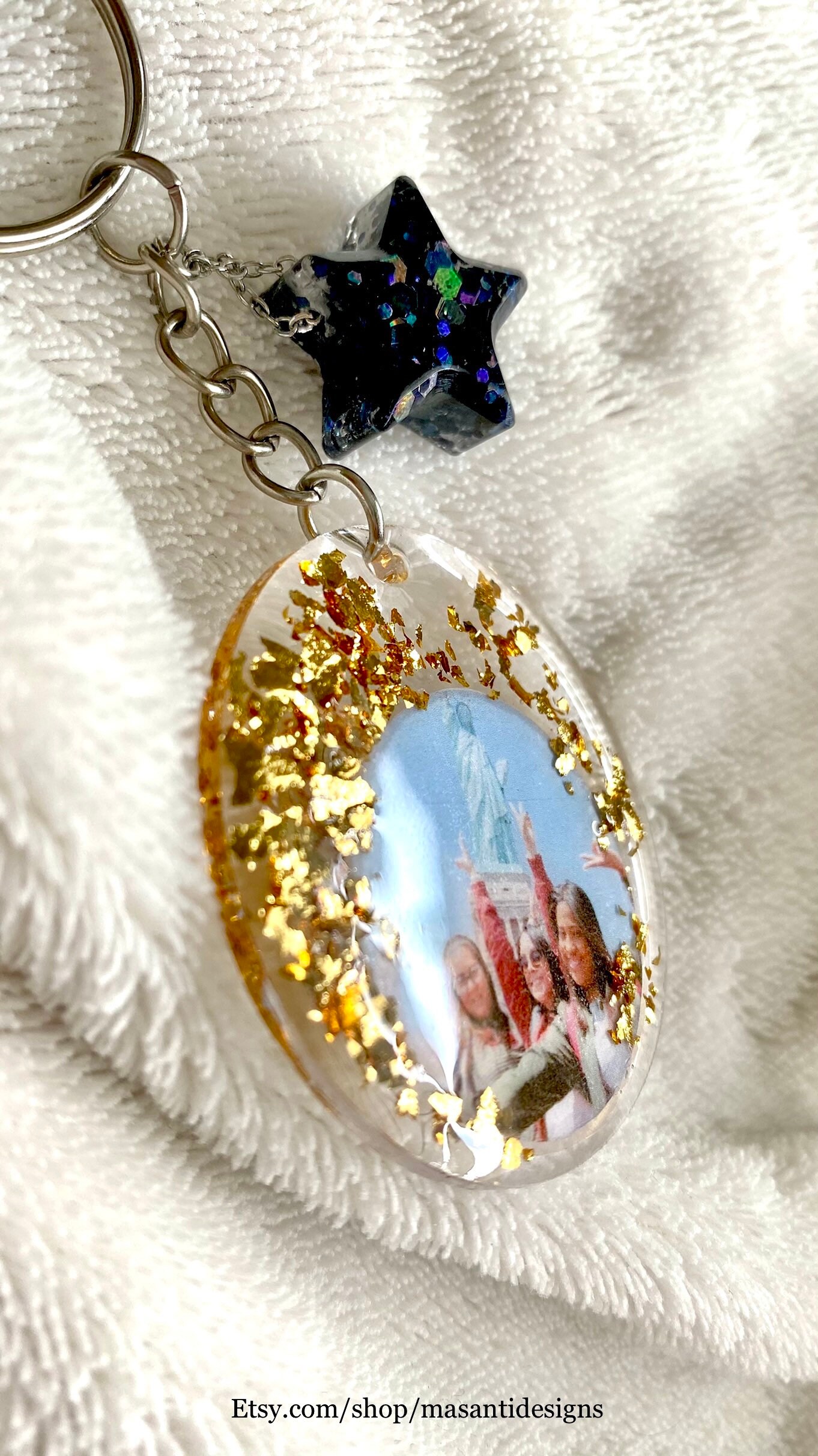 Acrylic and resin photo keychain / customized keychains / Etsy