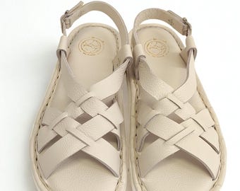 Comfortable handmade Italian leather sandals – everyday walking sandals for women – artisan summer shoes Made in Italy