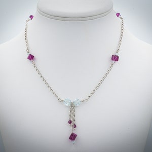 Wire-Wrapped Sterling Silver Chain and Swarovski Crystal Necklace