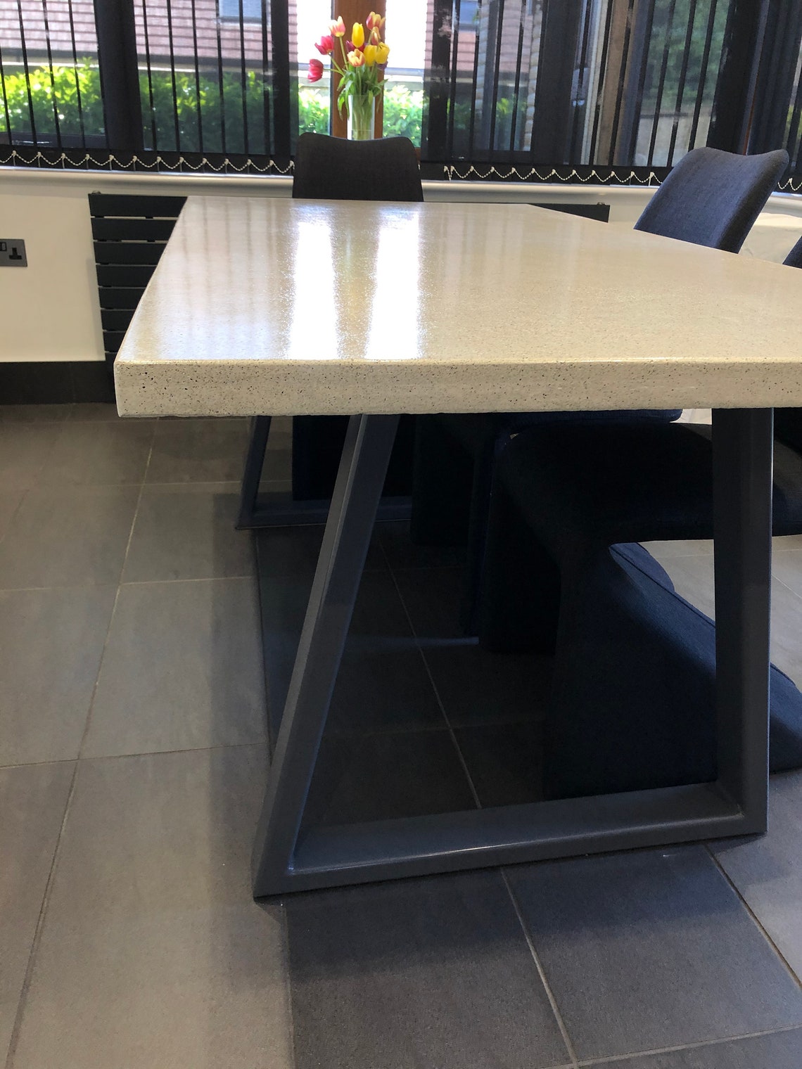 Polished Concrete Dining Room Table Etsy