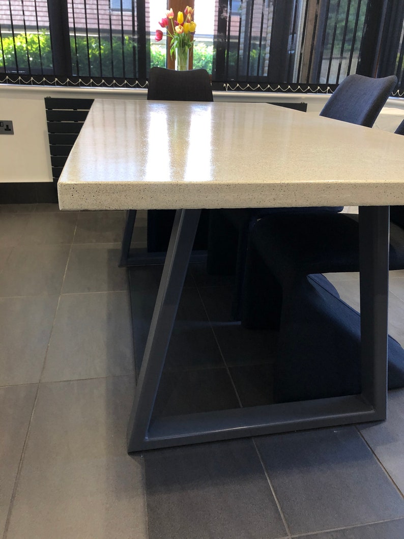 Polished Concrete Dining Room Table Etsy