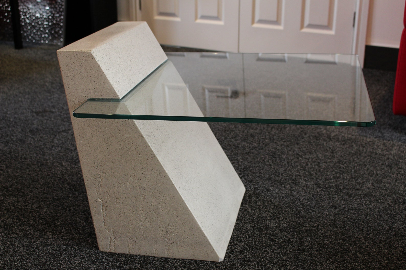 Polished Concrete & Glass Coffee Table Etsy UK