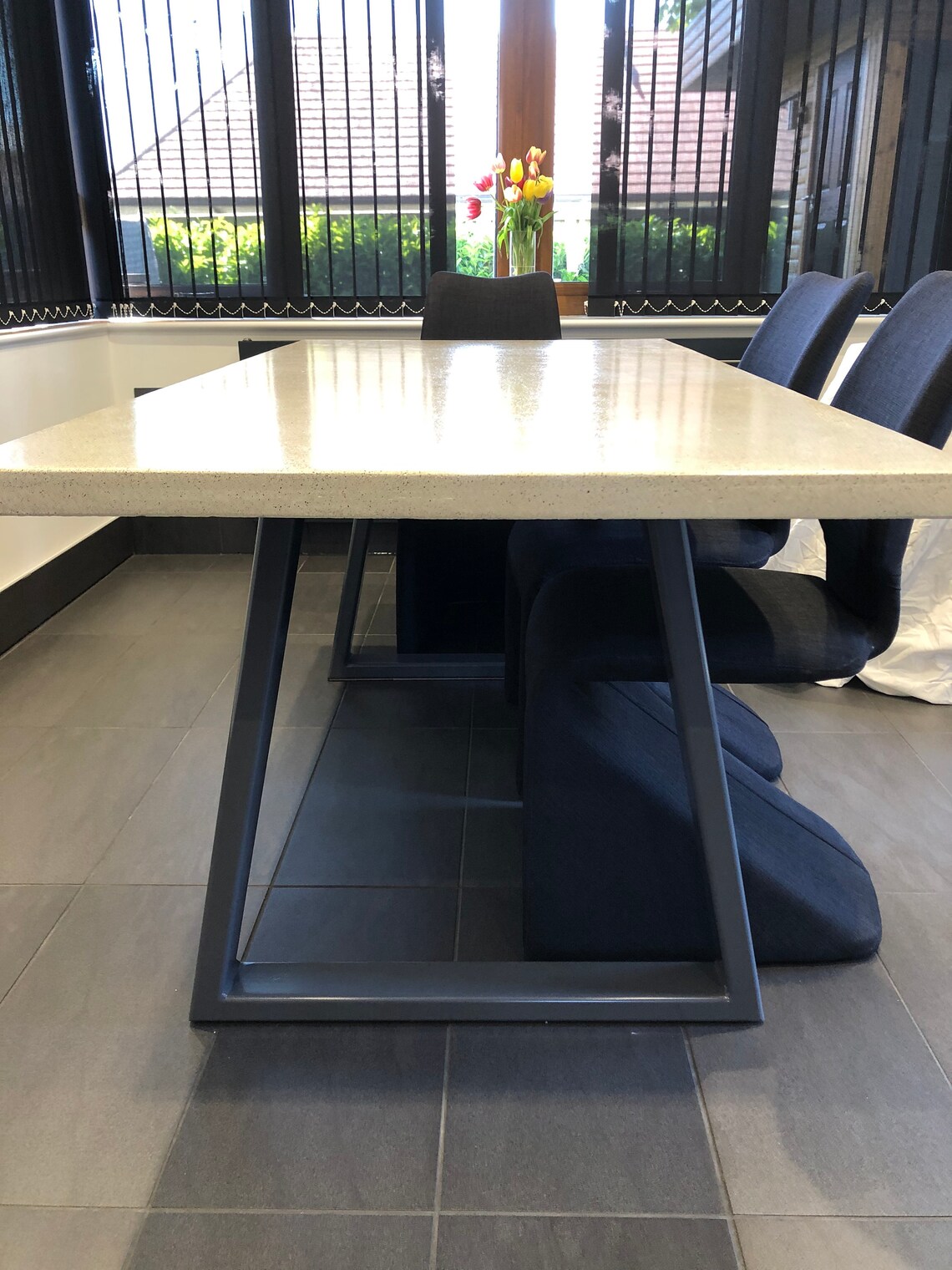 Polished Concrete Dining Room Table Etsy