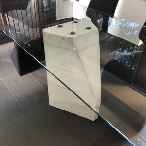 Contemporary/ Industrial Concrete and Glass Dining Room Table - Etsy UK