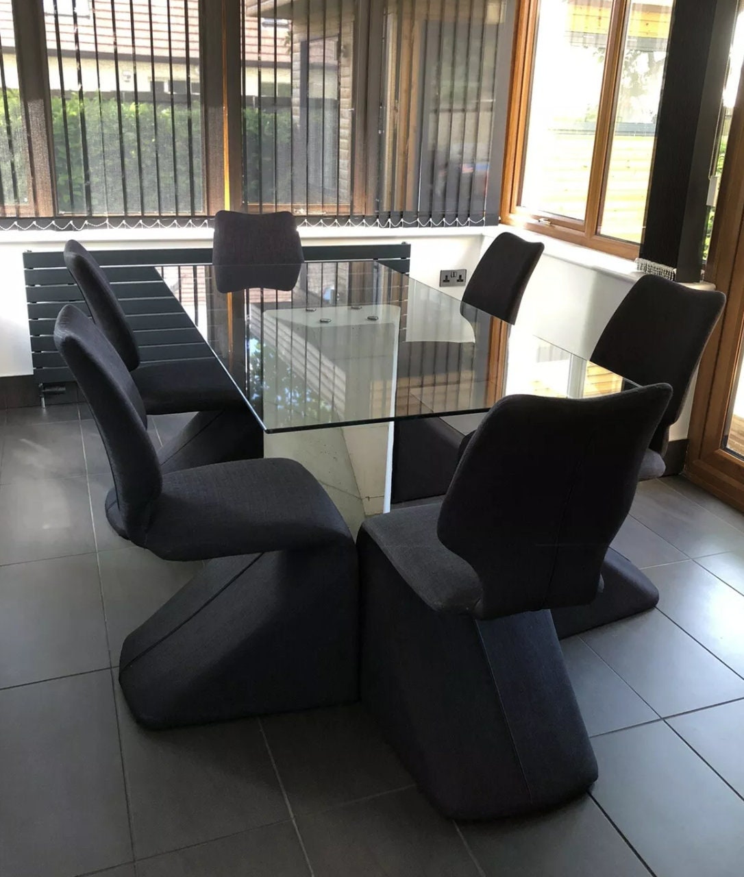 Contemporary/ Industrial Concrete and Glass Dining Room Table - Etsy UK