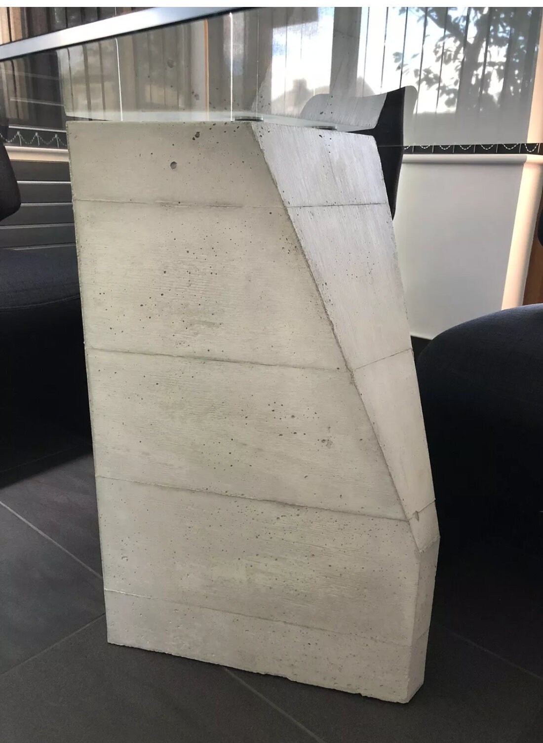 Contemporary/ Industrial Concrete and Glass Dining Room Table - Etsy UK
