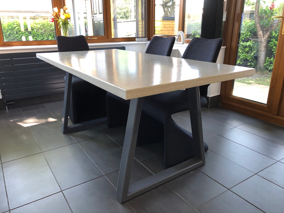 polished concrete dining room table