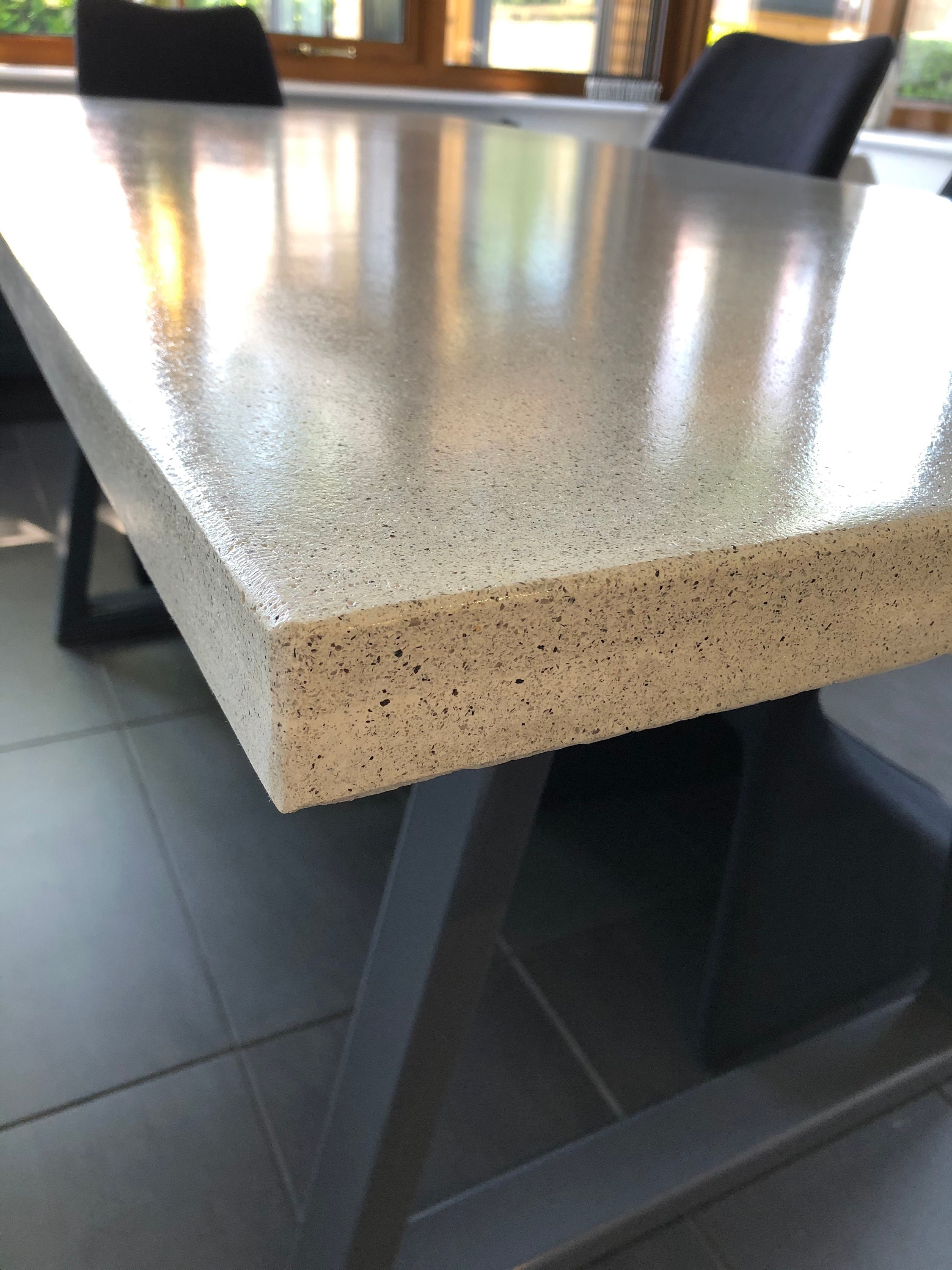 Polished Concrete Dining Room Table Etsy