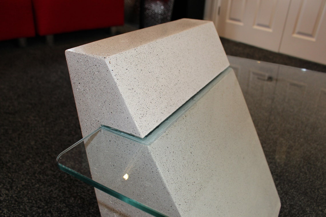 Polished Concrete & Glass Coffee Table Etsy UK