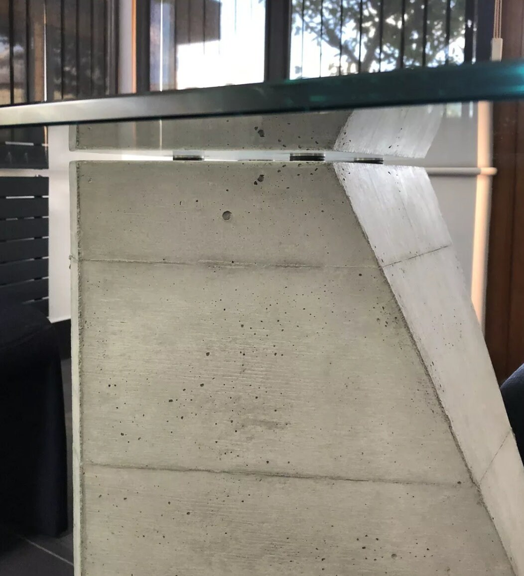 Contemporary/ Industrial Concrete and Glass Dining Room Table - Etsy UK