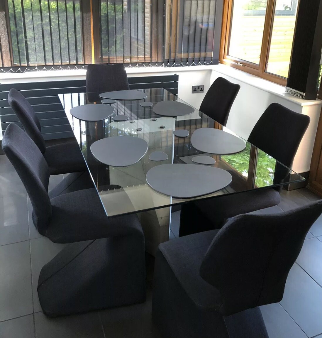 Contemporary/ Industrial Concrete and Glass Dining Room Table - Etsy UK